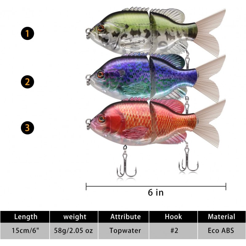 Fishing Lures for Freshwater and Saltwater, Lifelike Swimbait for Bass Trout Crappie, Slow Sinking Bass Fishing Lure, Amazing Fishing Gifts for men, Must-have for Family Fishing Gear