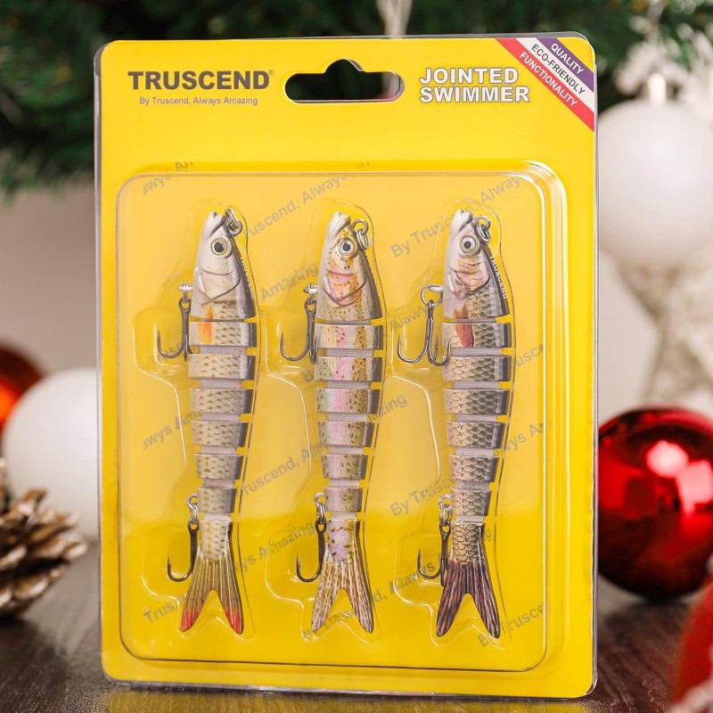 Fishing Lures for Freshwater and Saltwater, Lifelike Swimbait for Bass Trout Crappie, Slow Sinking Bass Fishing Lure, Amazing Fishing Gifts for men, Must-have for Family Fishing Gear