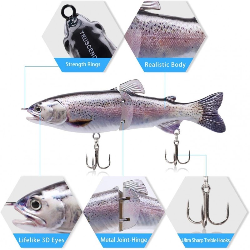 Fishing Lures for Freshwater and Saltwater, Lifelike Swimbait for Bass Trout Crappie, Slow Sinking Bass Fishing Lure, Amazing Fishing Gifts for men, Must-have for Family Fishing Gear