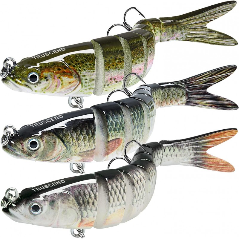 Fishing Lures for Freshwater and Saltwater, Lifelike Swimbait for Bass Trout Crappie, Slow Sinking Bass Fishing Lure, Amazing Fishing Gifts for men, Must-have for Family Fishing Gear