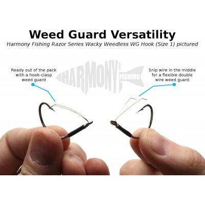 Razor Series Wacky Weedless WG Hooks - The Ultimate Bass Fishing Hooks for The Wacky Rig & Neko Rig 10 Pack