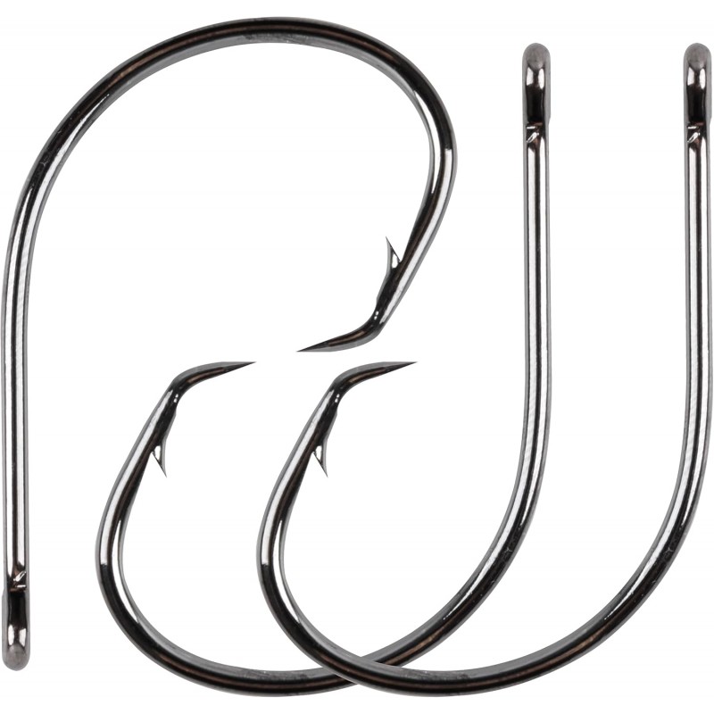 Fishing Circle Hooks Saltwater Hook - 80pcs High Carbon Steel Fishhooks in-Line Straight Eye Octopus Hook for Freshwater Fishing