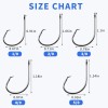 Fishing Circle Hooks Saltwater Hook - 80pcs High Carbon Steel Fishhooks in-Line Straight Eye Octopus Hook for Freshwater Fishing