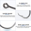 Fishing Circle Hooks Saltwater Hook - 80pcs High Carbon Steel Fishhooks in-Line Straight Eye Octopus Hook for Freshwater Fishing