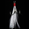 20Pcs Treble Fishing Hooks with Feather Size Stainless Steel Barbed Sharp Triple Fishhook with Box for Saltwater Freshwater