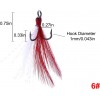 20Pcs Treble Fishing Hooks with Feather Size Stainless Steel Barbed Sharp Triple Fishhook with Box for Saltwater Freshwater