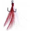 20Pcs Treble Fishing Hooks with Feather Size Stainless Steel Barbed Sharp Triple Fishhook with Box for Saltwater Freshwater