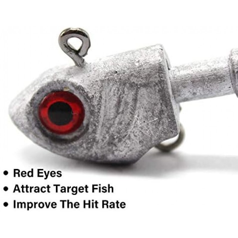 Lead Fish Jig Head Hook Fishing Jigging Stainless Steel Fishhook 3D Eyes Pike Bass Fishing Tackle