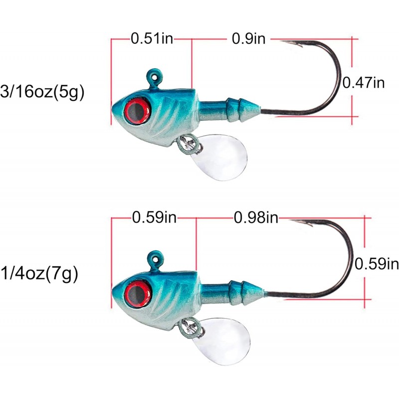 Lead Fish Jig Head Hook Fishing Jigging Stainless Steel Fishhook 3D Eyes Pike Bass Fishing Tackle