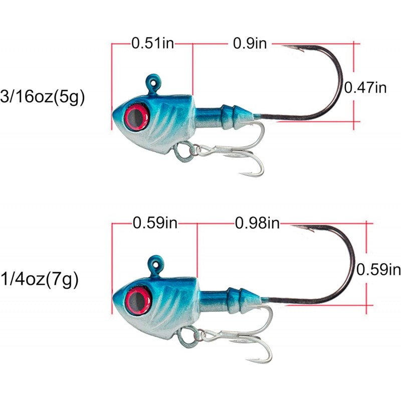 Lead Fish Jig Head Hook Fishing Jigging Stainless Steel Fishhook 3D Eyes Pike Bass Fishing Tackle